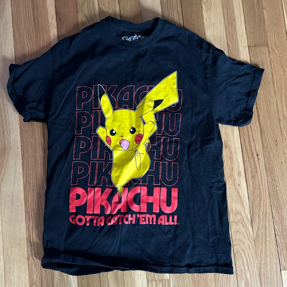 Used Men’s Pokémon Black T-shirt with front design Size Medium